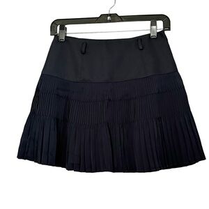 ANCOSTI Navy Blue Pleated A-Line Mini Skirt - Small
